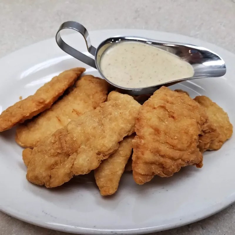 Chicken fingers with a dipping sauce