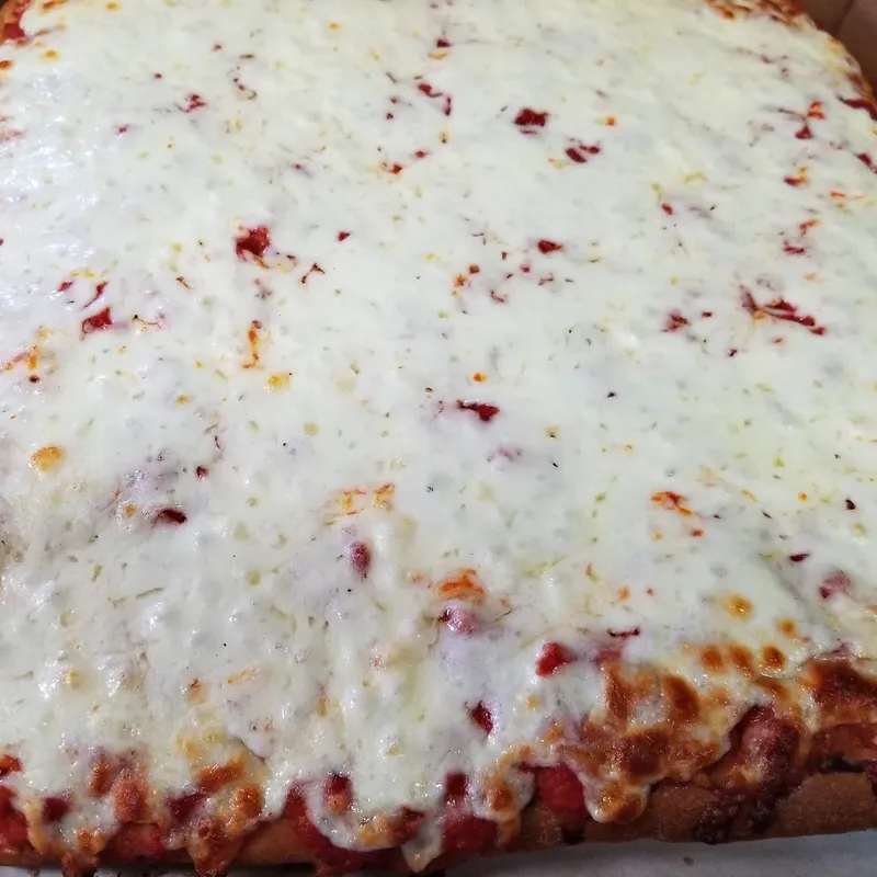 A close view of a Sicilian cheese pie