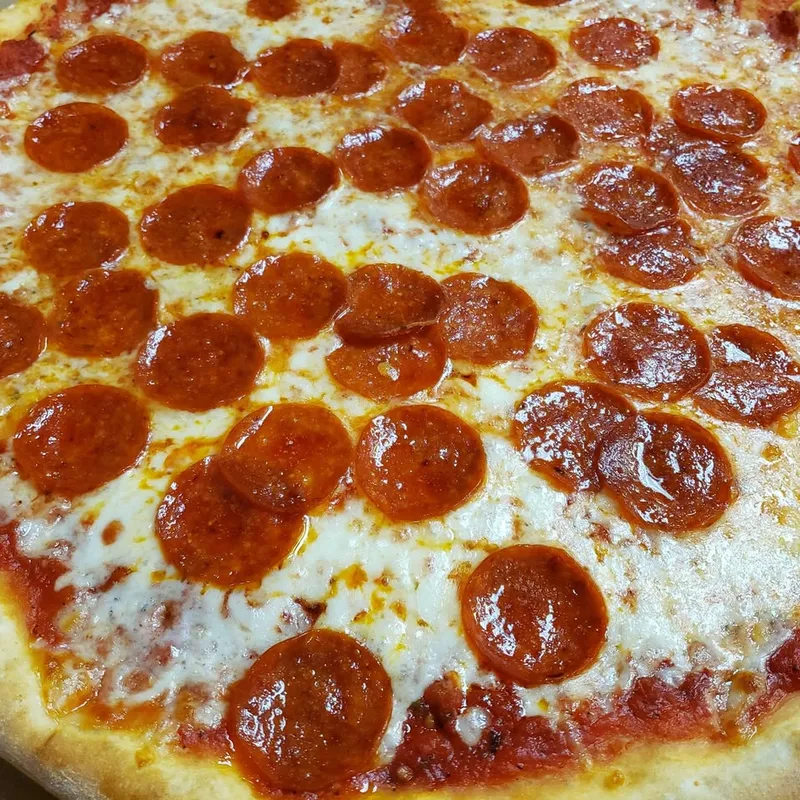 A pepperoni pizza